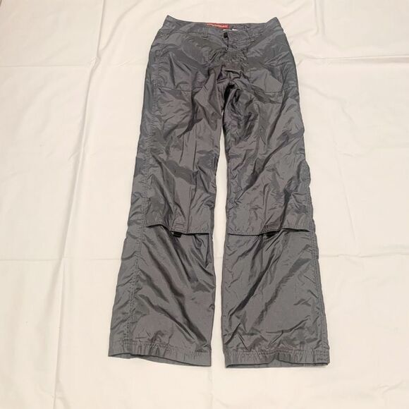 Unionbay Sz 3 silver gray cargo straight leg pants fleece lining y2k Vtg 90s - Picture 1 of 9